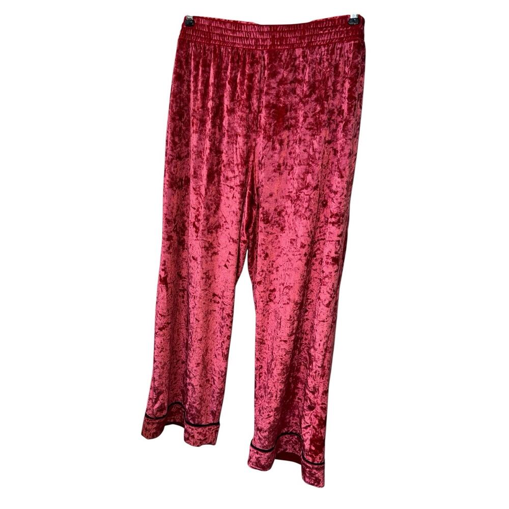 Sofia Vergar 3X 22W 24W Red‎ Crushed Velvet Wide Leg Pants Holiday Lounge Comfy